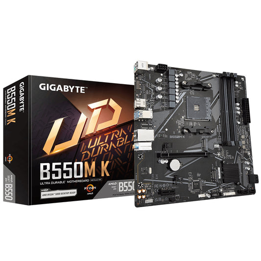 Tarjeta Madre Gigabyte B550M K (rev. 1.0), Micro-ATX, Socket AM4, AMD B550, 128GB DDR4, HDMI/DP para AMD