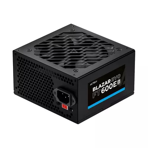Fuente de Poder Acteck ATX Blazar Evo FT600E / 600W / 1xATX 20+4 + 1xATX12V 4+4 + 2xSATA + 2xMolex / 1xPCIe 6+2 / Advanced Negro
