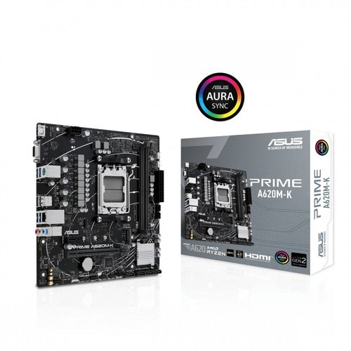 Tarjeta Madre ASUS PRIME A620M-K, Micro-ATX, Socket AM5, AMD A620, 96GB DDR5, HDMI para AMD