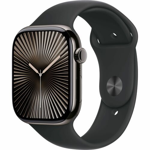 Apple Watch Series 10 GPS + Cellular, Caja de 42 mm Titanio Color Negro, Correa Deportiva M/L Color Negro