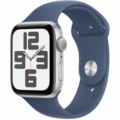 Apple Watch SE GPS, Caja de 44 mm Aluminio Color Plata, Correa Deportiva M/L Color Azul