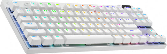 Logitech Teclado Gamer PRO X TKL, Mecánico, Switch GX Brown, Inalámbrico, Blanco (Inglés)