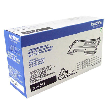 Toner Brother TN450 | Rendimiento 2600 Páginas, Color Negro