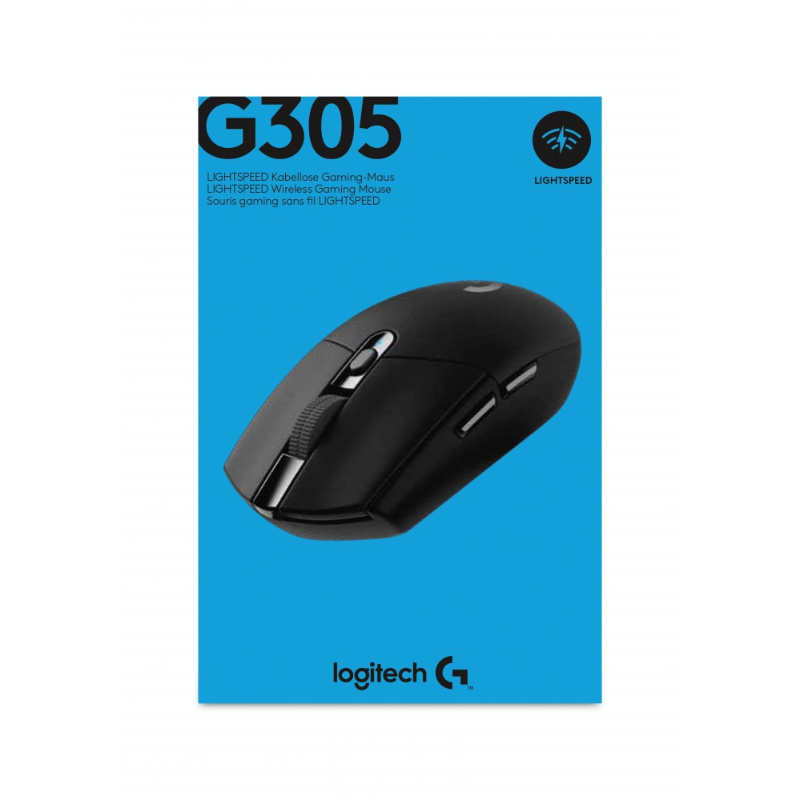 Ratón de Juego Logitech G305 - Radiofrecuencia - USB - Óptico - 6 Botón(es) - Negro - Inalámbrico - 12000 Dpi