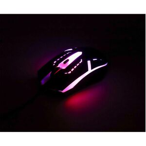 Mouse Optico Luminiscente RGB USB Negro - Cable - 1500 Dpi - Rueda de Desplazamiento - Simétrico