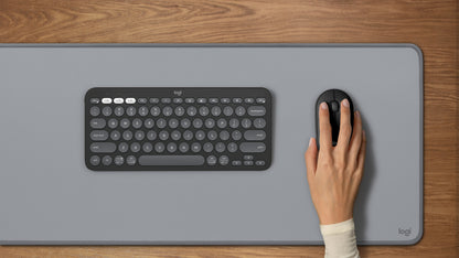 Mouse Logitech Pebble 2 M350s - Bluetooth - USB - Óptico - Grafito - Inalámbrico - 10m - 4000 Dpi - Rueda de Desplazamiento - Simétrico - 1 X Aa Battery Supported