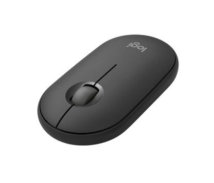 Mouse Logitech Pebble 2 M350s - Bluetooth - USB - Óptico - Grafito - Inalámbrico - 10m - 4000 Dpi - Rueda de Desplazamiento - Simétrico - 1 X Aa Battery Supported