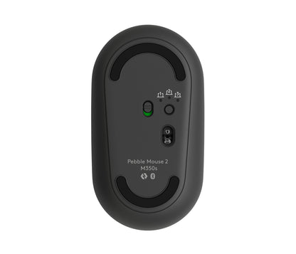 Mouse Logitech Pebble 2 M350s - Bluetooth - USB - Óptico - Grafito - Inalámbrico - 10m - 4000 Dpi - Rueda de Desplazamiento - Simétrico - 1 X Aa Battery Supported