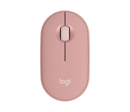 Mouse Logitech Pebble M350s - Bluetooth - USB - Óptico - 3 Botón(es) - Rosa - Inalámbrico - 10m - 4000 Dpi - Rueda de Desplazamiento - Simétrico - 1 X Aa Battery Supported
