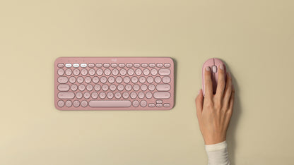 Mouse Logitech Pebble M350s - Bluetooth - USB - Óptico - 3 Botón(es) - Rosa - Inalámbrico - 10m - 4000 Dpi - Rueda de Desplazamiento - Simétrico - 1 X Aa Battery Supported