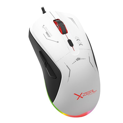 Mouse Gamer Xzeal Starter /7200 Dpi/6 Botones/rgb/blanco