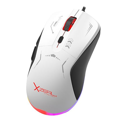 Mouse Gamer Xzeal Starter /7200 Dpi/6 Botones/rgb/blanco