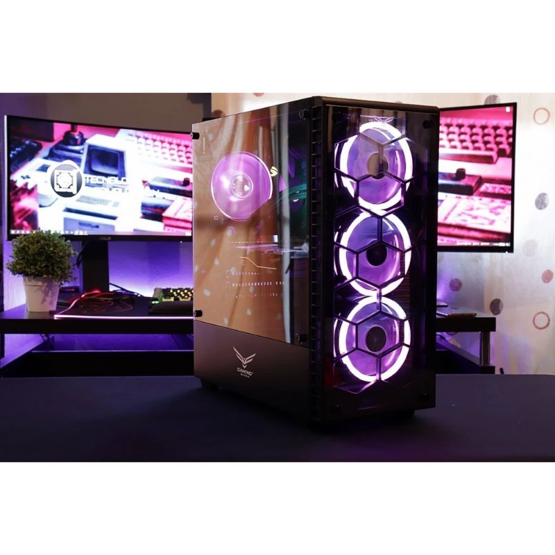 Gabinete Naceb Hydra Cristal Templad RGB Full Tower Atx USB 3.0