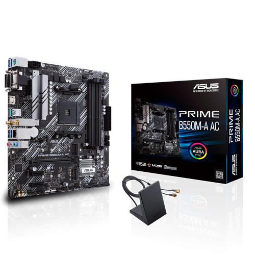 Tarjeta Madre ASUS PRIME B550M-A AC, Micro-ATX, Socket AM4, AMD B550, 128GB DDR4, HDMI para AMD