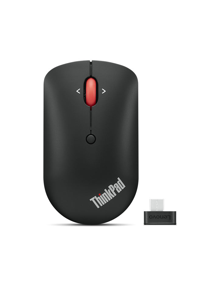 Mouse Lenovo Thinkpad - Radiofrecuencia - USB Tipo C - Óptico Azul - 6 Botón(es) - Negro - Inalámbrico - 2.40GHZ - 2400 Dpi - Rueda Inclinable - Simétrico