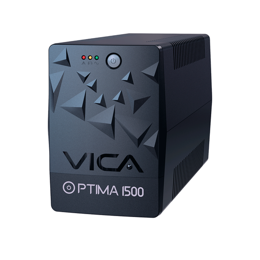 Vica Optima 1500, NO-BREAK con Regulador Integrado, Capacidad 1500va / 900w, Certificado Nom, Indicadores Led, Software de Monitoreo, 8 Tomas Reguladas y Respaldadas, 3 Años de Garantía en Equipo y 2