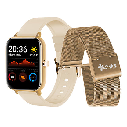 Smartwatch Xzeal STASWM3CD | Bluetooth 4.0, Podómetro, Correa Metálica Dorada