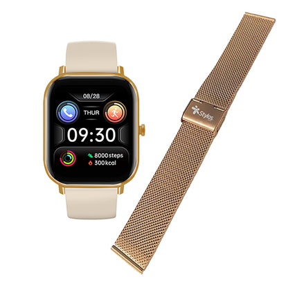 Smartwatch Xzeal STASWM3CD | Bluetooth 4.0, Podómetro, Correa Metálica Dorada