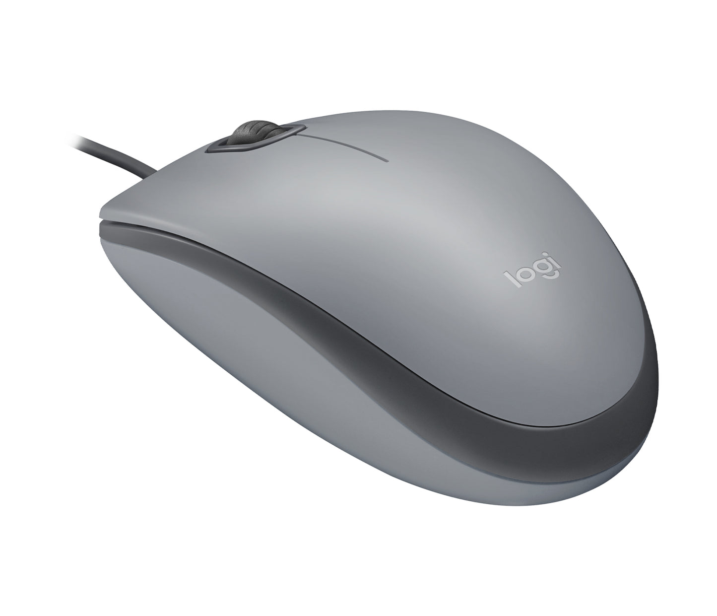 Mouse Logitech M110 - USB Tipo a - Óptico - 3 Botón(es) - Gris Medio - Cable - 1000 Dpi - Rueda de Desplazamiento - Simétrico