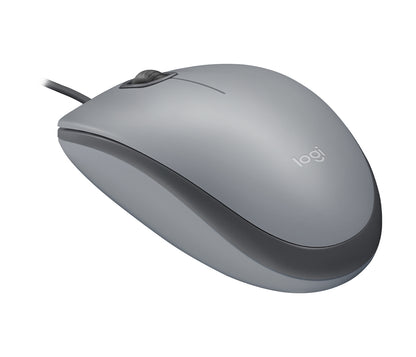 Mouse Logitech M110 - USB Tipo a - Óptico - 3 Botón(es) - Gris Medio - Cable - 1000 Dpi - Rueda de Desplazamiento - Simétrico