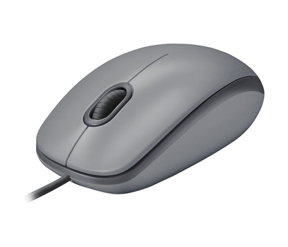 Mouse Logitech M110 - USB Tipo a - Óptico - 3 Botón(es) - Gris Medio - Cable - 1000 Dpi - Rueda de Desplazamiento - Simétrico