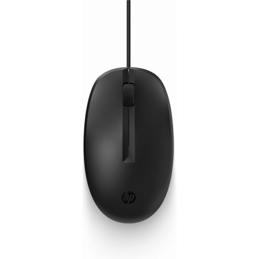Mouse Óptico Hp 125 con Cable, USB TYPE-A de 180cm, Hasta 1200 Ppp, Conectividad Plug And Play, Compatible con Windows 7; Windows 11; Windows 10; Windows 8, Color Negro, Revestimiento Antimicrobiano,