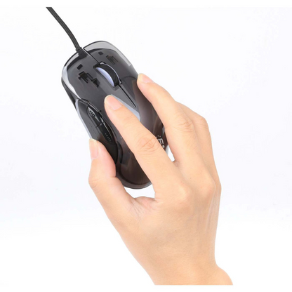 Manhattan Tama?o Completo Mouse - USB Tipo a - Óptico - 5 Botón(es) - Transparente - Cable - 12800 Dpi - Rueda de Desplazamiento - Diestro