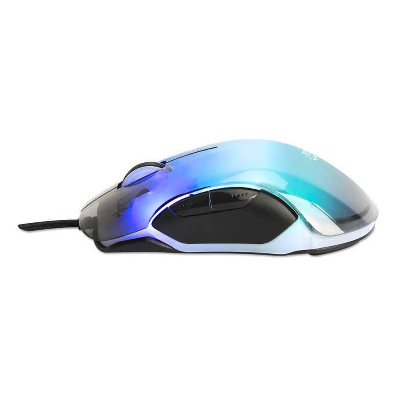 Manhattan Tama?o Completo Mouse - USB Tipo a - Óptico - 5 Botón(es) - Transparente - Cable - 12800 Dpi - Rueda de Desplazamiento - Diestro