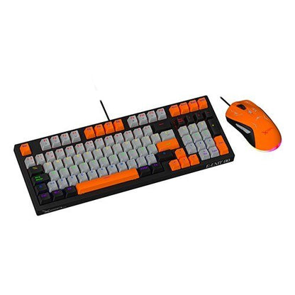 Kit Gamer de Teclado y Mouse Xzeal XZPKT1NG, Alámbrico, USB, Gris/Naranja (Inglés)