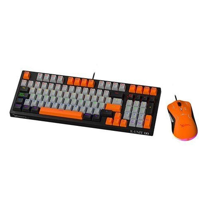 Kit Gamer de Teclado y Mouse Xzeal XZPKT1NG, Alámbrico, USB, Gris/Naranja (Inglés)