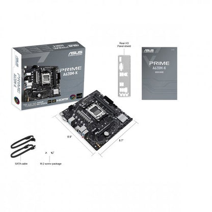 Tarjeta Madre ASUS PRIME A620M-K, Micro-ATX, Socket AM5, AMD A620, 96GB DDR5, HDMI para AMD