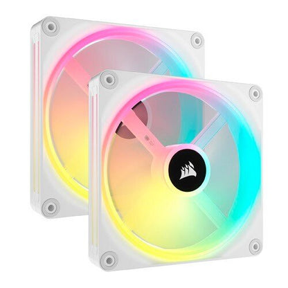Ventilador Corsair iCUE LINK QX140 RGB, 2x 140mm, 2000RPM, RGB, Blanco