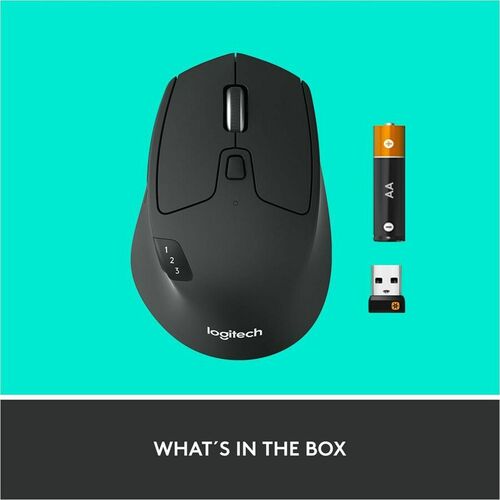 Mouse Ergonómico Logitech Óptico M720 Triathlon, Bluetooth, USB, 1000DPI, Negro