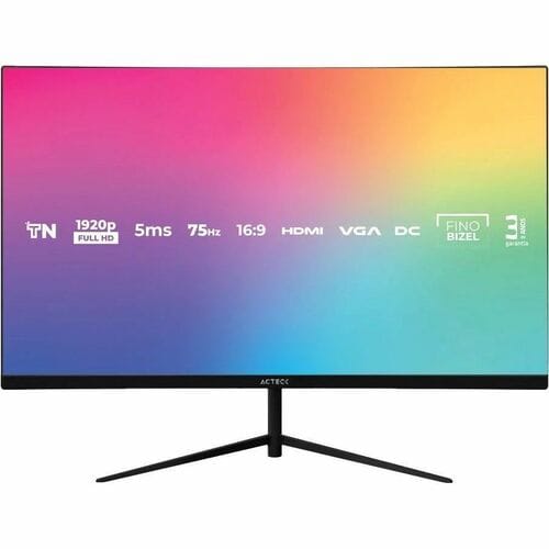 Monitor Plano Acteck 27" TN Captive Vivid SP270 / FHD / 75Hz / 5ms / Low-blue light / Flicker-free / 1xVGA + 1xHDMI 1.4 / VESA 100mm / Elite Negro/ 3Y