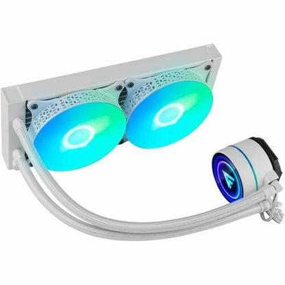 Game Factor LQG601 Enfriamiento Líquido para CPU, 2x 120mm, hasta 2550RPM, Blanco