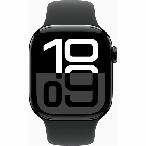 Apple Watch Series 10 GPS, Caja de 42 mm Aluminio Color Negro, Correa Deportiva S/M Color Negro