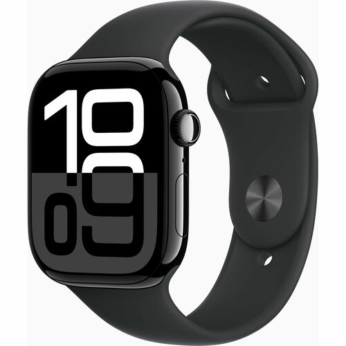Apple Watch Series 10 GPS, Caja de 46 mm Aluminio Color Negro, Correa Deportiva S/M Color Negro