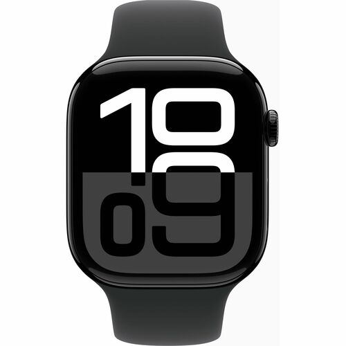 Apple Watch Series 10 GPS, Caja de 46 mm Aluminio Color Negro, Correa Deportiva S/M Color Negro