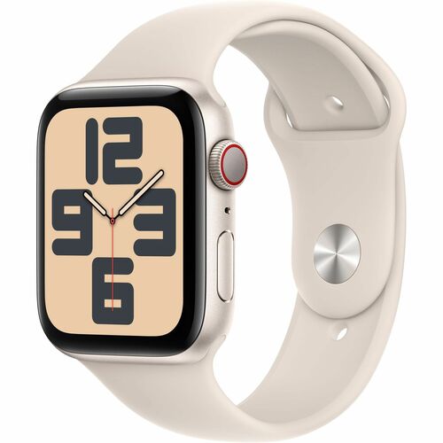 Apple Watch SE GPS, Caja de 40 mm Aluminio Color Plata, Correa Deportiva M/L Color Blanco Estelar