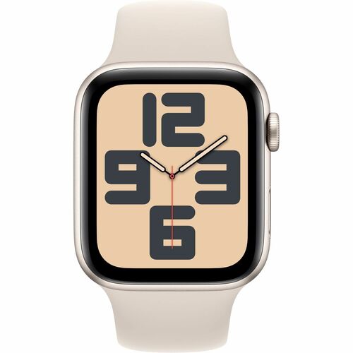 Apple Watch SE GPS, Caja de 40 mm Aluminio Color Plata, Correa Deportiva M/L Color Blanco Estelar