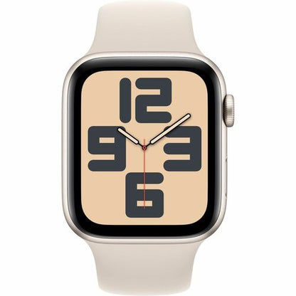Apple Watch SE GPS, Caja de 40 mm Aluminio Color Plata, Correa Deportiva M/L Color Blanco Estelar