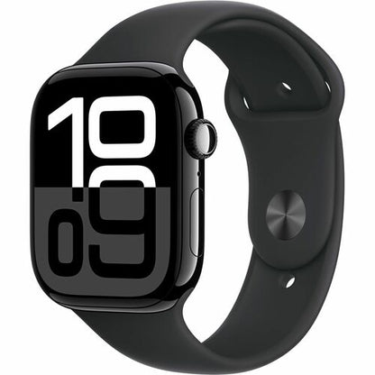 Apple Watch 10 GPS, Caja de 42 mm Aluminio Color Negro, Correa Deportiva M/L Color Negro
