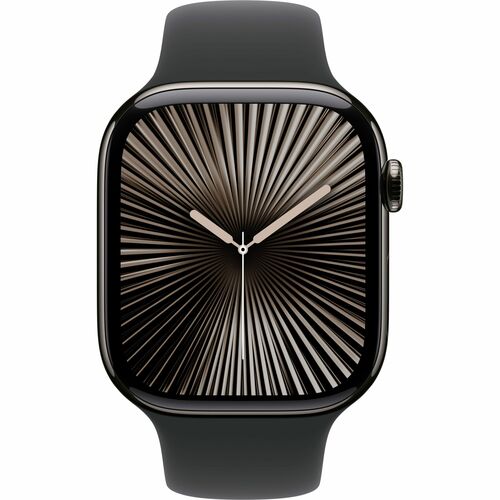 Apple Watch Series 10 GPS + Cellular, Caja de 42 mm Titanio Color Negro, Correa Deportiva M/L Color Negro