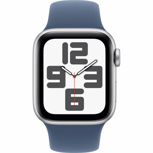 Apple Watch SE GPS, Caja de 44 mm Aluminio Color Plata, Correa Deportiva S/M Color Azul