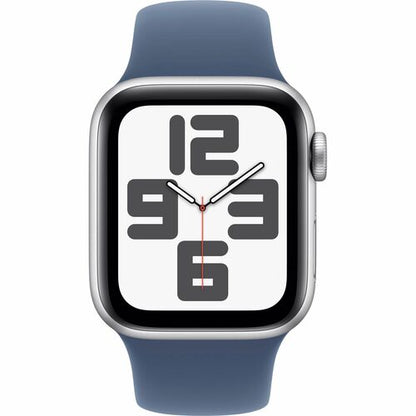 Apple Watch SE GPS, Caja de 44 mm Aluminio Color Plata, Correa Deportiva S/M Color Azul