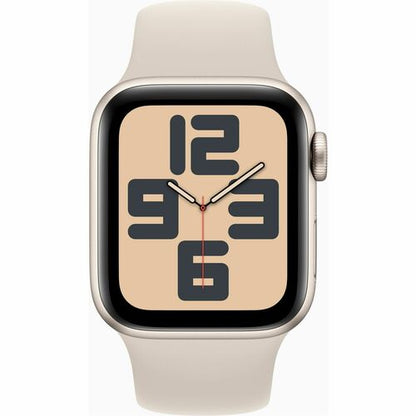 Apple Watch MXG73CL/A GPS, Caja de 44 mm Aluminio Color Blanco Estelar, Correa Deportiva S/M Color Blanco Estelar