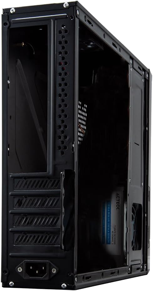 Gabinete Acteck Mini Torre Slim Atom GS240 / Max MB M-ATX Fuente SFX 500 W / 2x USB 2.0 +1xFan / Full Metálico + Frente Solido / Essential Negro