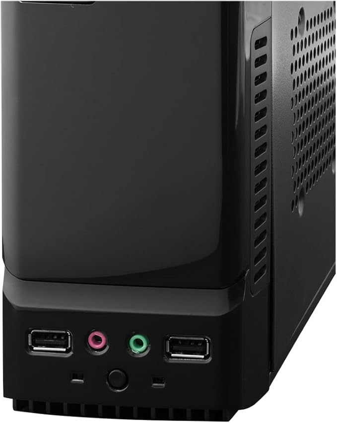Gabinete Acteck Mini Torre Slim Atom GS240 / Max MB M-ATX Fuente SFX 500 W / 2x USB 2.0 +1xFan / Full Metálico + Frente Solido / Essential Negro