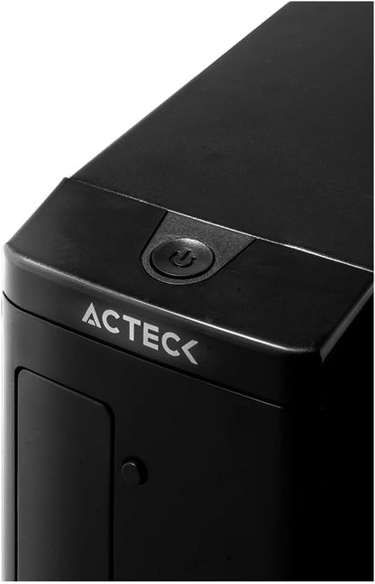 Gabinete Acteck Mini Torre Slim Atom GS240 / Max MB M-ATX Fuente SFX 500 W / 2x USB 2.0 +1xFan / Full Metálico + Frente Solido / Essential Negro