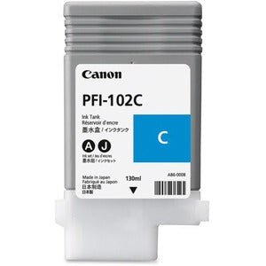 Cartucho Inkjet Canon PFI-102 | Cian 130ml, Compatible con IPF605, IPF500